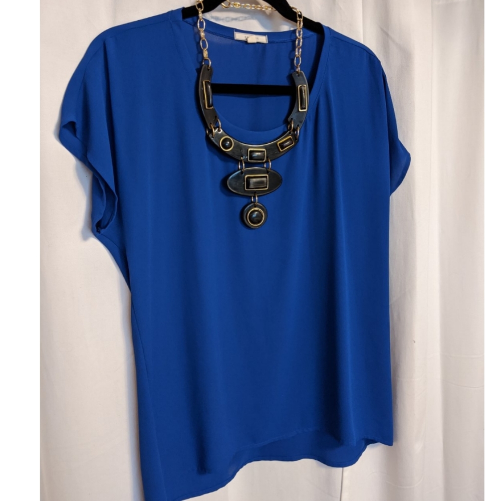 Royal blue blouse